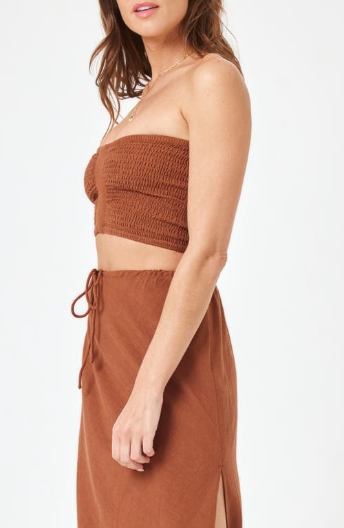 Shop L*space Lspace Summer Feels Smocked Tube Top In Coffee