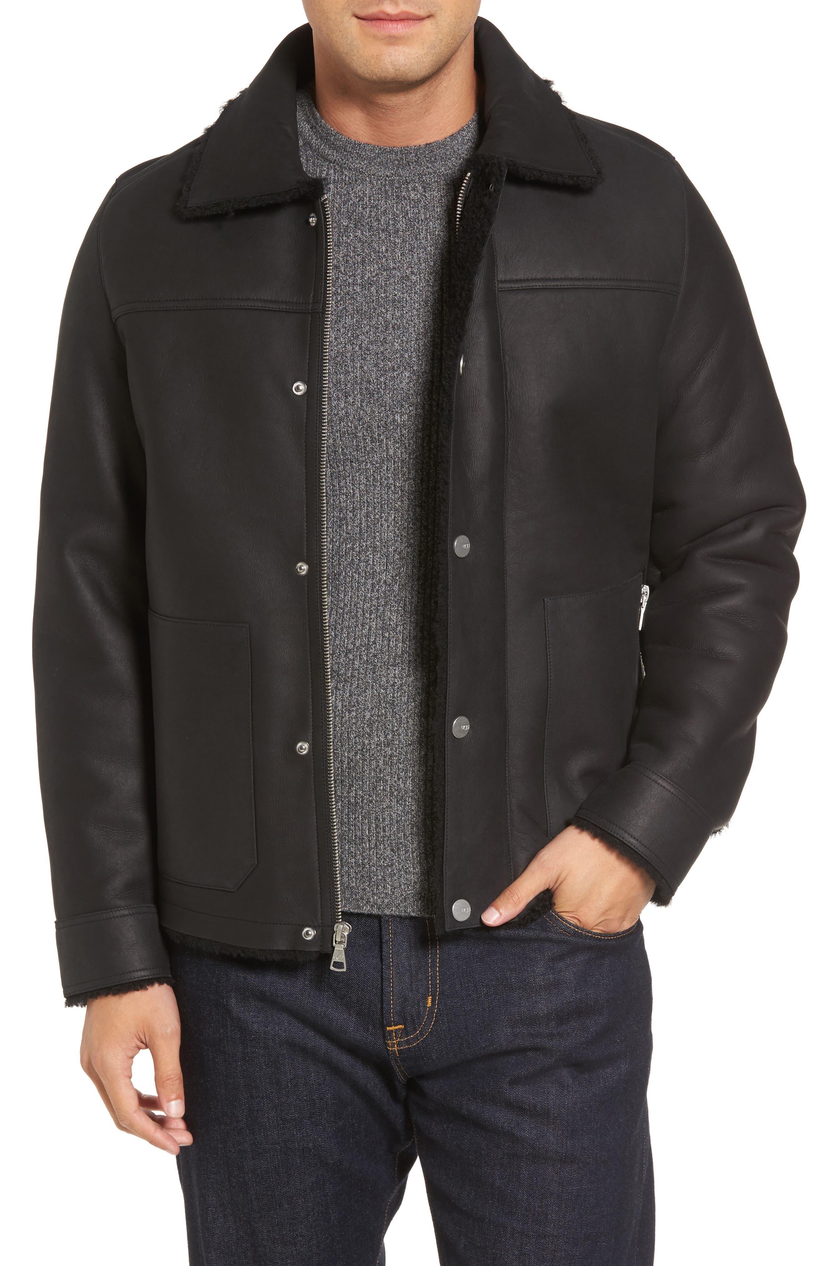 UGG® Genuine Shearling Worker Jacket | Nordstrom