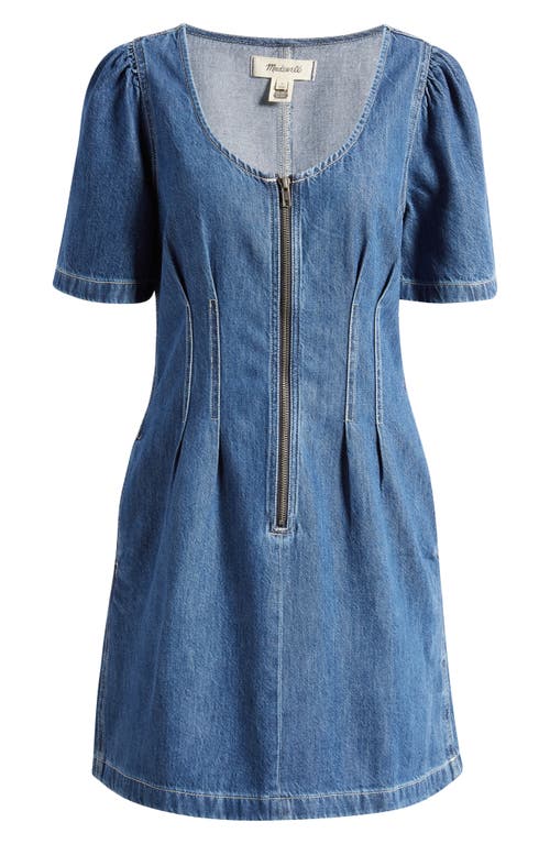 Denim Darted Minidress in Pixie Wash