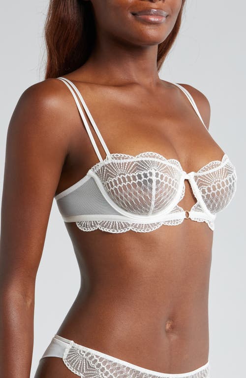 Etam Rosace Underwire Balconette Bra In Ecru