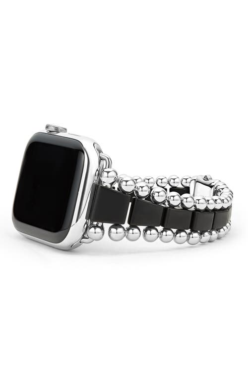 Lagos Smart Caviar Matte Black Ceramic & Stainless Steel Apple Watch® Watchband In Black