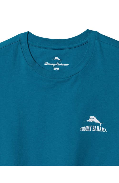 Shop Tommy Bahama Always Look At The Big Pitcher Cotton Graphic T-shirt In Blue Allure