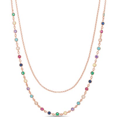 Lesa Michele Bezel Cubic Zirconia Layered Necklace