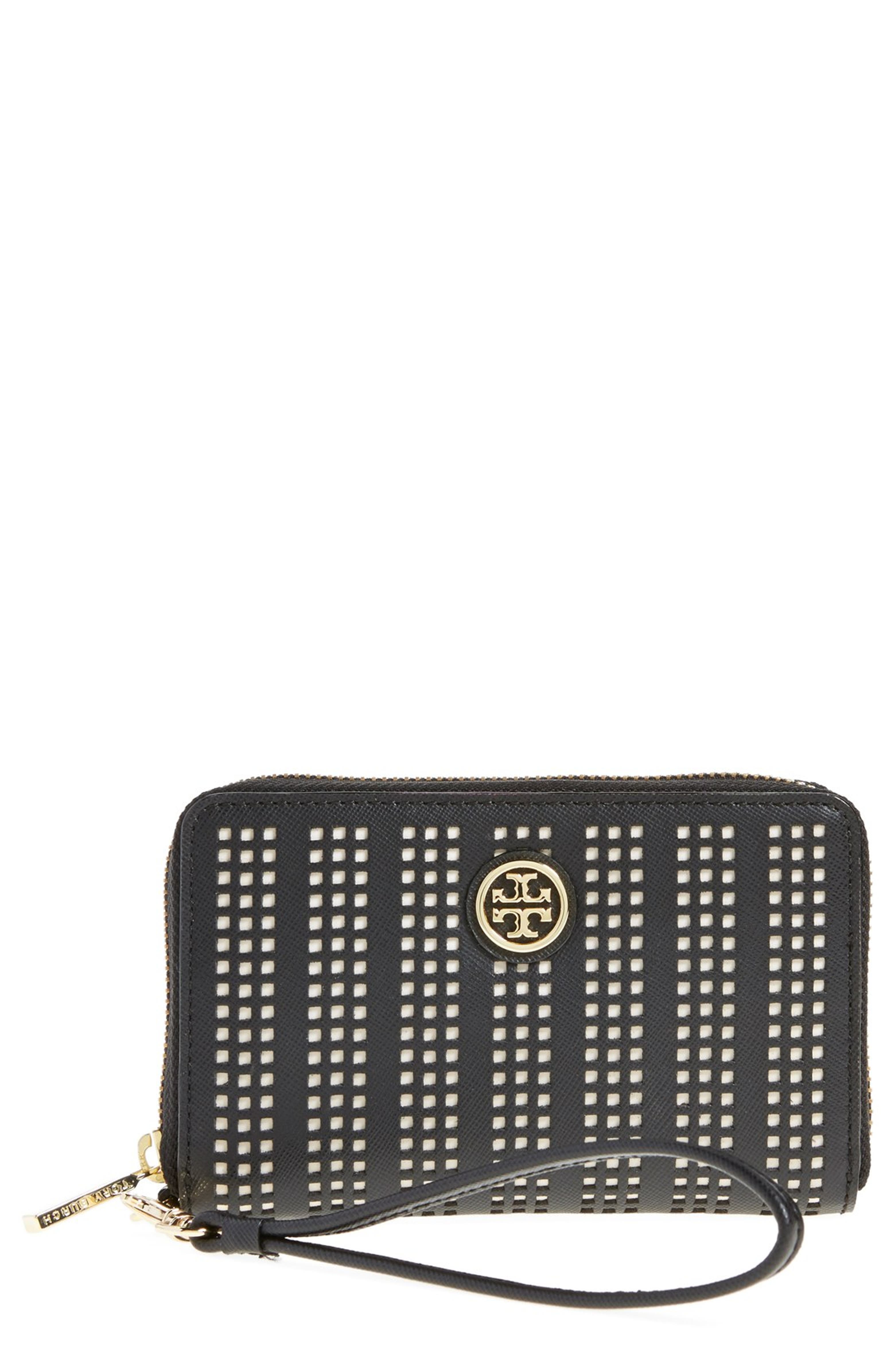 Tory Burch 'Robinson' Perforated Smartphone Wristlet | Nordstrom