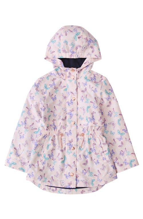 Shop Rokka&rolla Kids' Lightweight Rain Jacket Trench Coat In Butterfly Pink