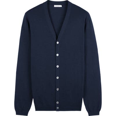 Suitsupply Merino Wool V-Neck Cardigan, Blue
