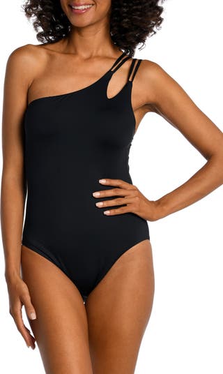 Strappy One-Shoulder One-Piece Swimsuit