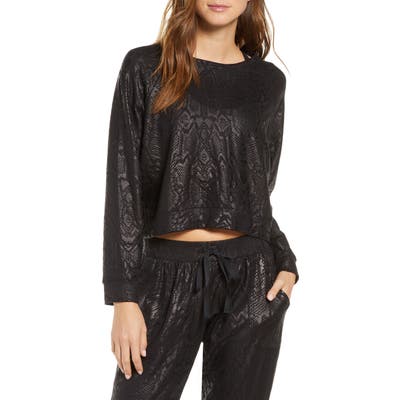 Terez Foil Snake Print Sweatshirt, Black