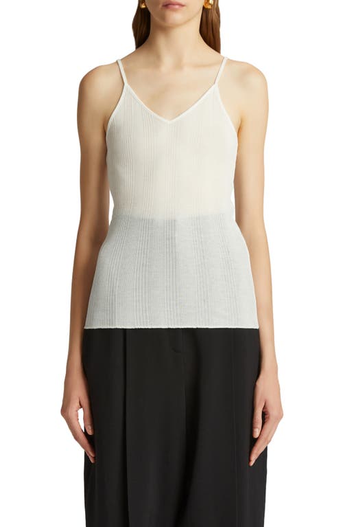 Khaite The Mona Sheer Rib Camisole Cream at Nordstrom,