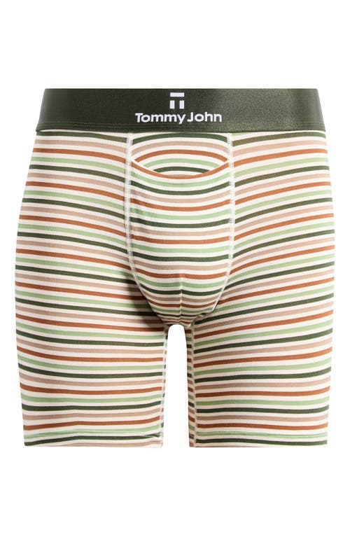 Shop Tommy John Second Skin 6-inch Boxer Briefs In Beige Globe Stripe