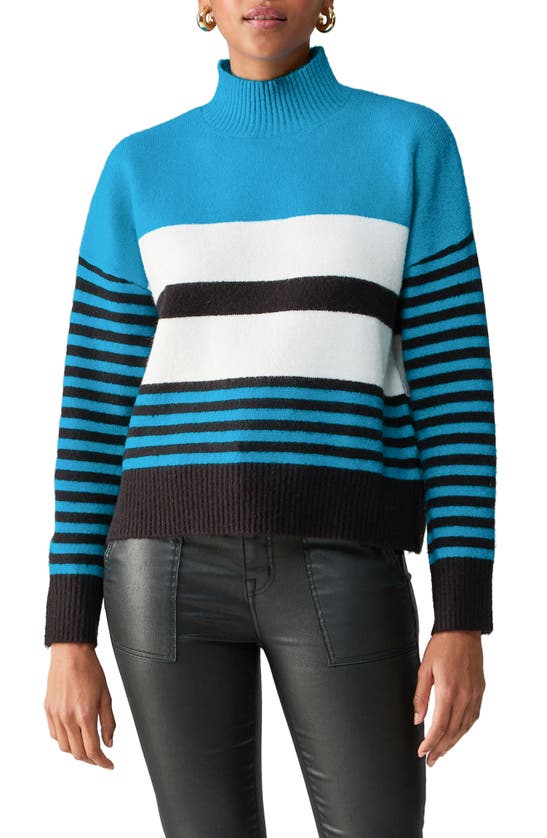 SANCTUARY CRUISE STRIPE MOCK NECK SWEATER