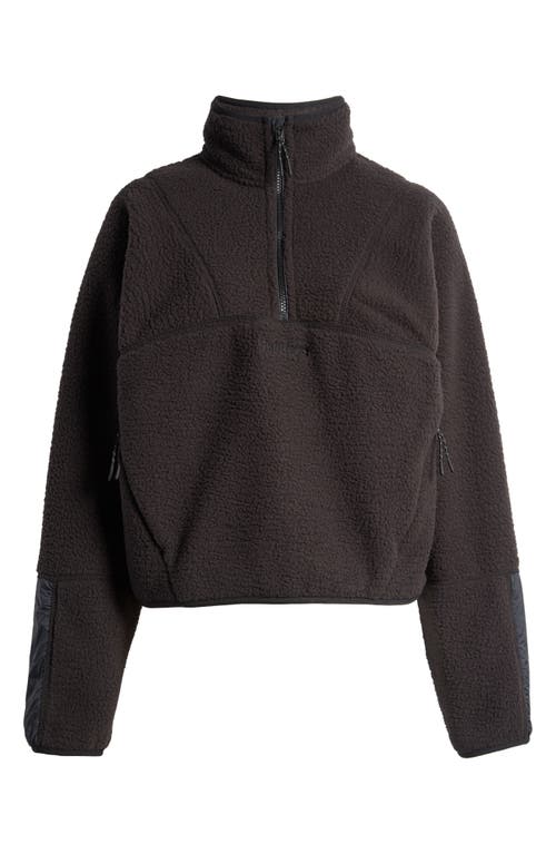 Halfdays Pieper Water Repellent Recycled Polyester Fleece Quarter Zip Top In Black