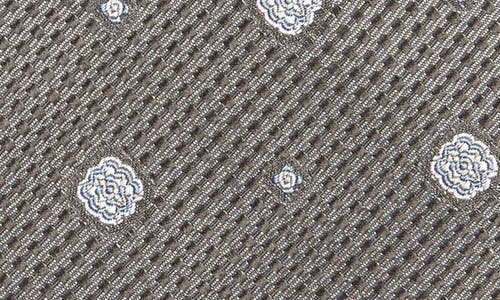 Shop Brioni Neat Medallion Silk Tie In Grey