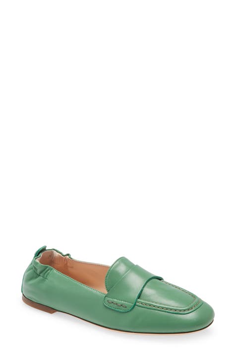 green ladies flats