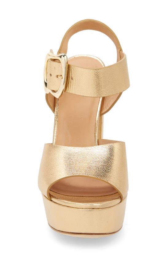 Shop Frame Le Carr Ankle Strap Platform Sandal In Gold Metallic