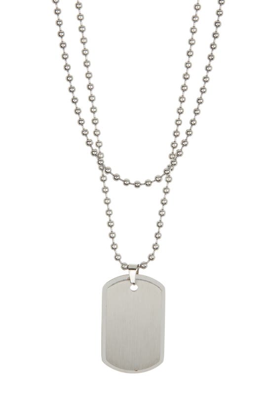 Ike Behar Figaro Dog Tag Chain Necklace In Silver