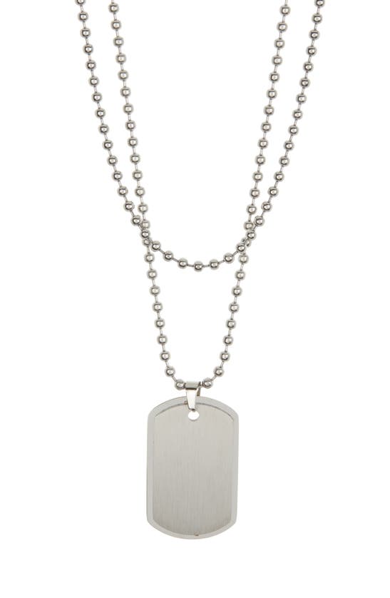 Ike Behar Figaro Dog Tag Chain Necklace In Metallic