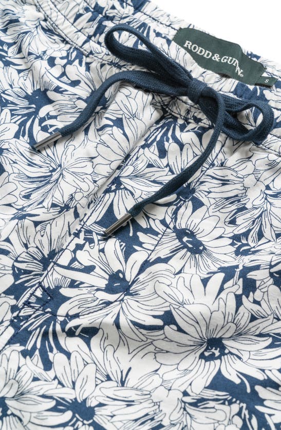 Rodd & Gunn Main Beach Floral Stretch Cotton Drawstring Shorts In Lagoon