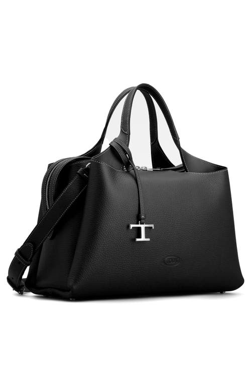 Shop Tod's Medium Leather Tote In Nero