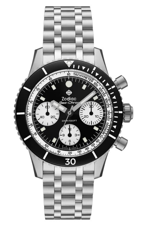 Zodiac Sea-chron Automatic Stainless Steel Watch, 42mm In Silver