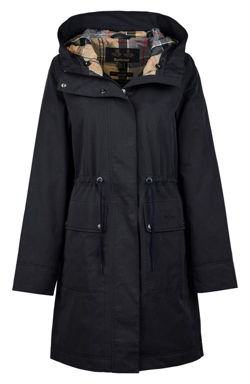 Shop Barbour Bowlees Waterproof Longline Jacket In Dk Navy/dress