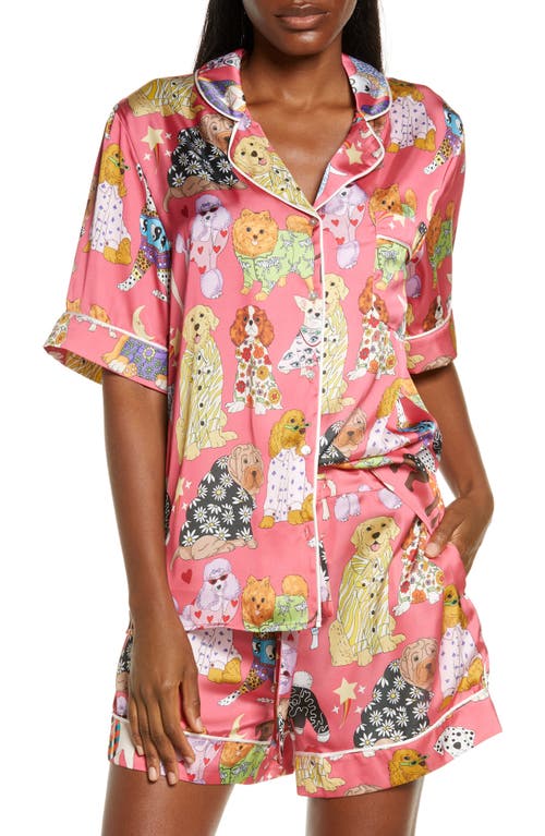 Karen Mabon Fashion Dogs Shorts Pajamas in Pink