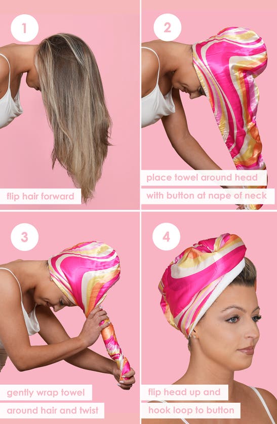 Grande Cosmetics Grandehair Microfiber & Satin Towel In Pink