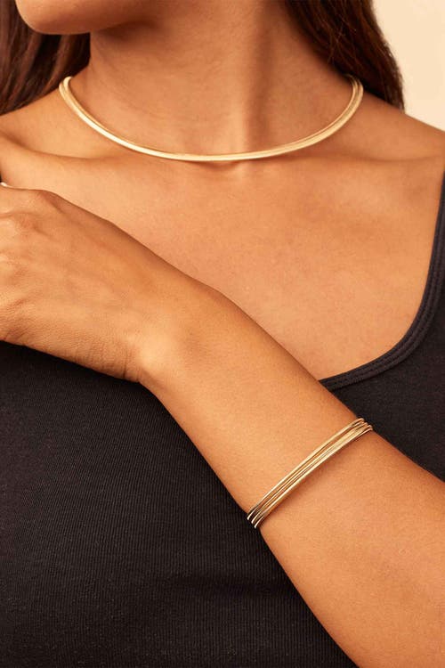 Oradina 14k Yellow Gold Mesh Glamour Stack Bracelet In Yellow Gold