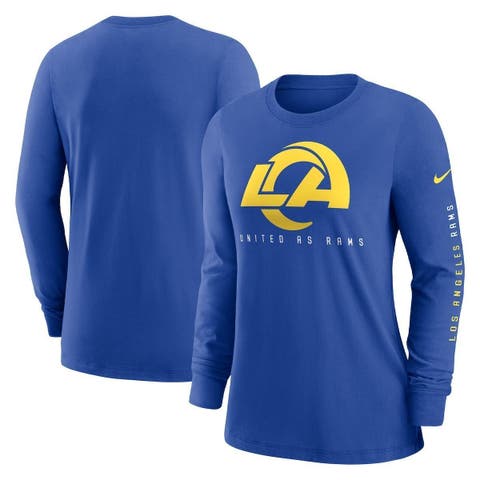 Women's Antigua Navy/White Los Angeles Rams Play Long Sleeve T-Shirt