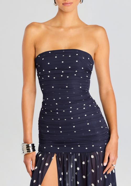 Shop Retroféte Retrofête Annalise Dress In Navy Polka  Dot