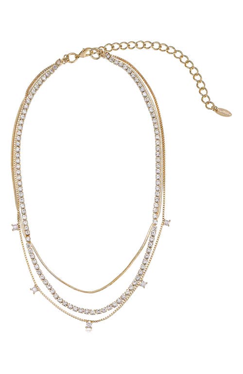 Ettika Set of 4 Crystal & Chain Link Necklaces in Gold at Nordstrom