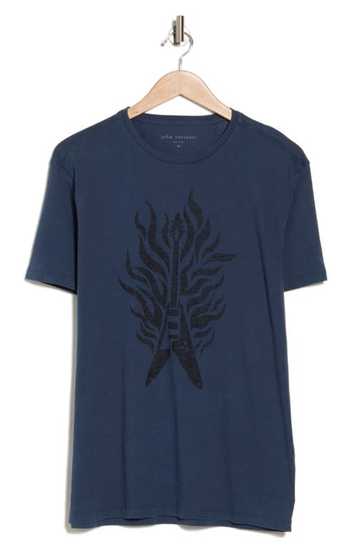 Shop John Varvatos Flame Guitar Graphic T-shirt In Navy