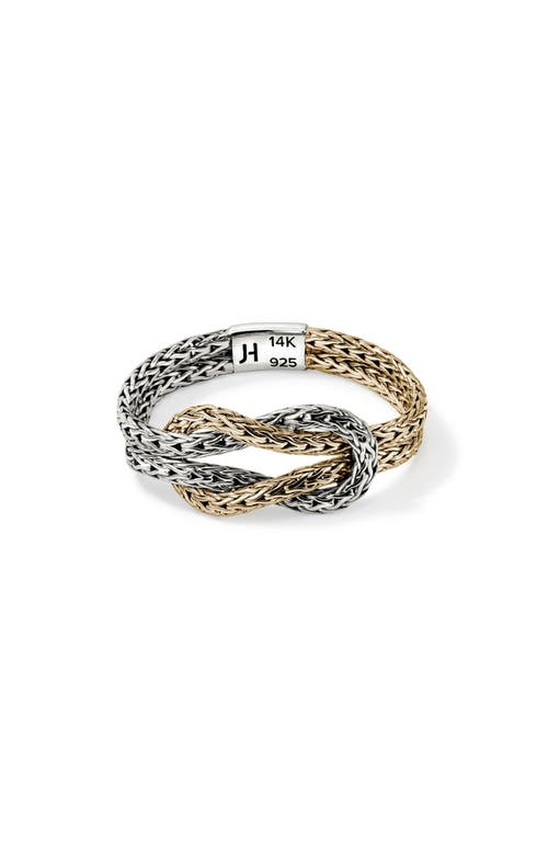 Shop John Hardy Love Knot Ring, Gold, Sterling Silver, 1.8mm In Silver/gold