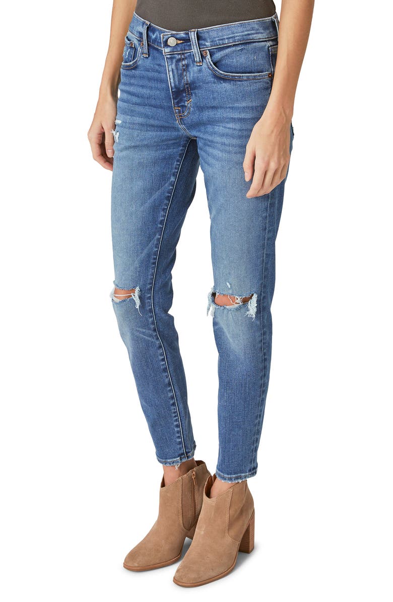 Lucky Brand Ava Ripped Mid Rise Skinny Jeans | Nordstromrack