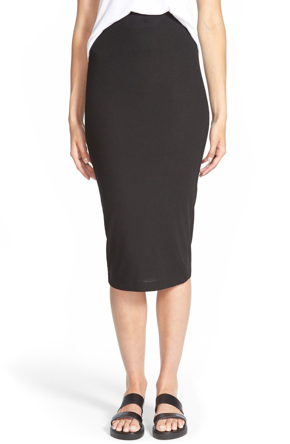 The Hanger Ribbed Midi Skirt (Juniors) Nordstrom