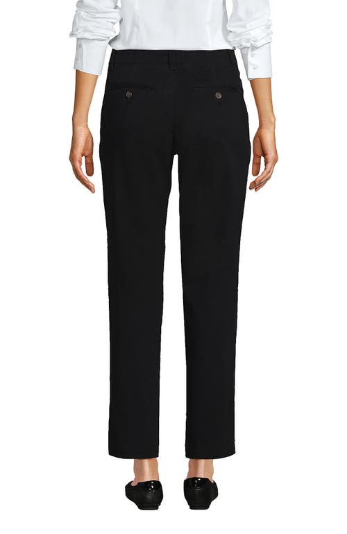 Shop Lands' End Mid Rise Classic Straight Leg Chino Ankle Pants In Black