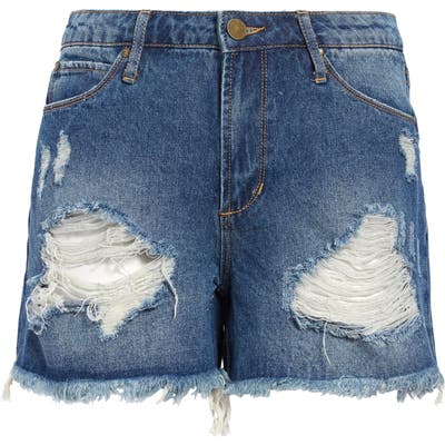 Articles Of Society Meredith Distressed Denim Shorts, Blue