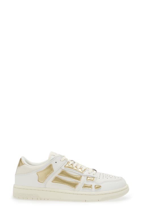 Shop Amiri Metallic Skel Low Top Sneaker In White/gold