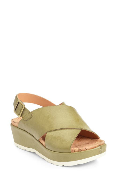 Kork-Ease Chloe Slingback Sandal in Light Green Leather