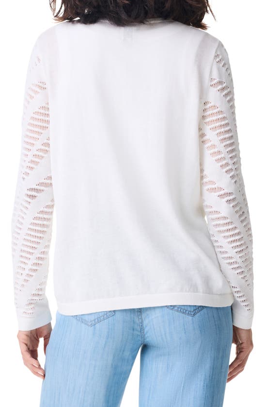 Shop Nic + Zoe Placed Pointelle Stitch Sweater In Classic Cream