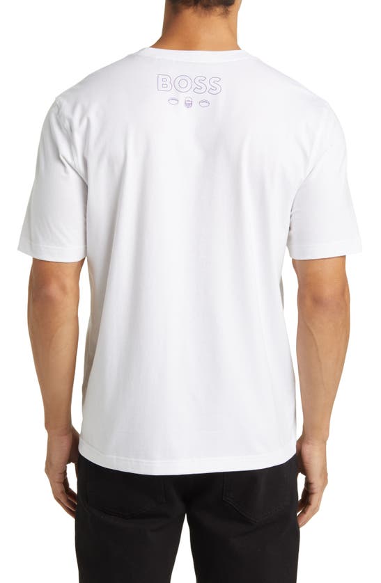 Shop Hugo Boss Boss X Nfl Stretch Cotton Graphic T-shirt In Minnesota Vikings White