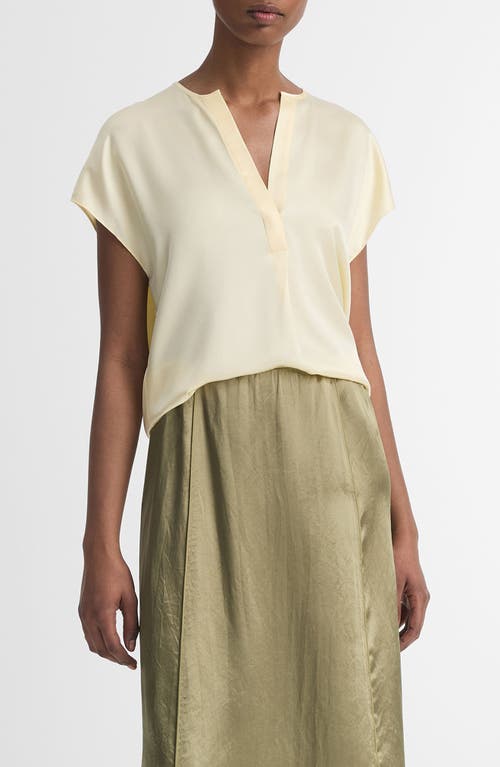 Vince Split Neck Silk Top at Nordstrom,