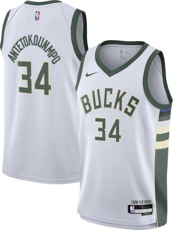 Men's Nike Giannis Antetokounmpo Hunter Green Milwaukee Bucks Name & Number T-Shirt