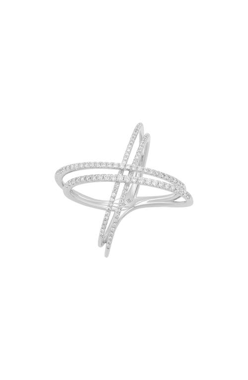 Bony Levy Prism Diamond Crossover Ring 18K White Gold at Nordstrom,