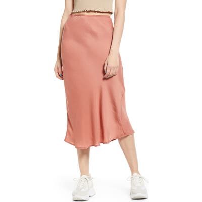 Band Of Gypsies Good Lovin Midi Slip Skirt, Coral