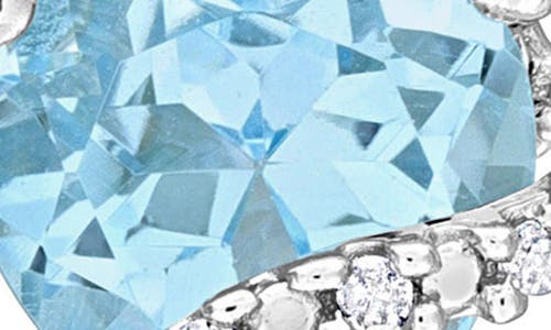 Delmar Sky Blue Topaz & Diamond Heart Stud Earrings & Pendant Necklace Set In Blue