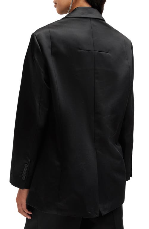 Shop Allsaints Sae Satin Blazer In Black