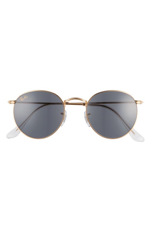 Ray Ban Ray-ban Icons 50mm Round Metal Sunglasses In Gray