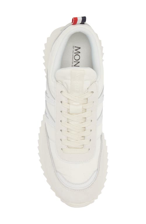 Moncler Pacey Mixed Media Sneaker In Gardenia