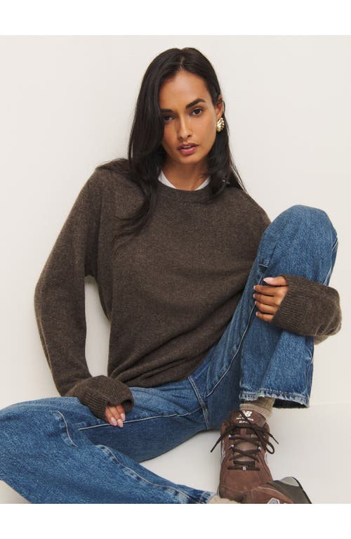 Reformation Cashmere Boyfriend Sweater Walnut In Walnut